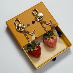 Lulu straw Berry bag charm