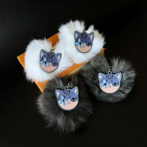 LULU Cat Pompon Bag Charm