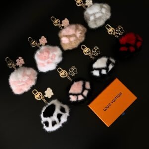 LULU Cute Fluffy Cat Paw Bag Charm