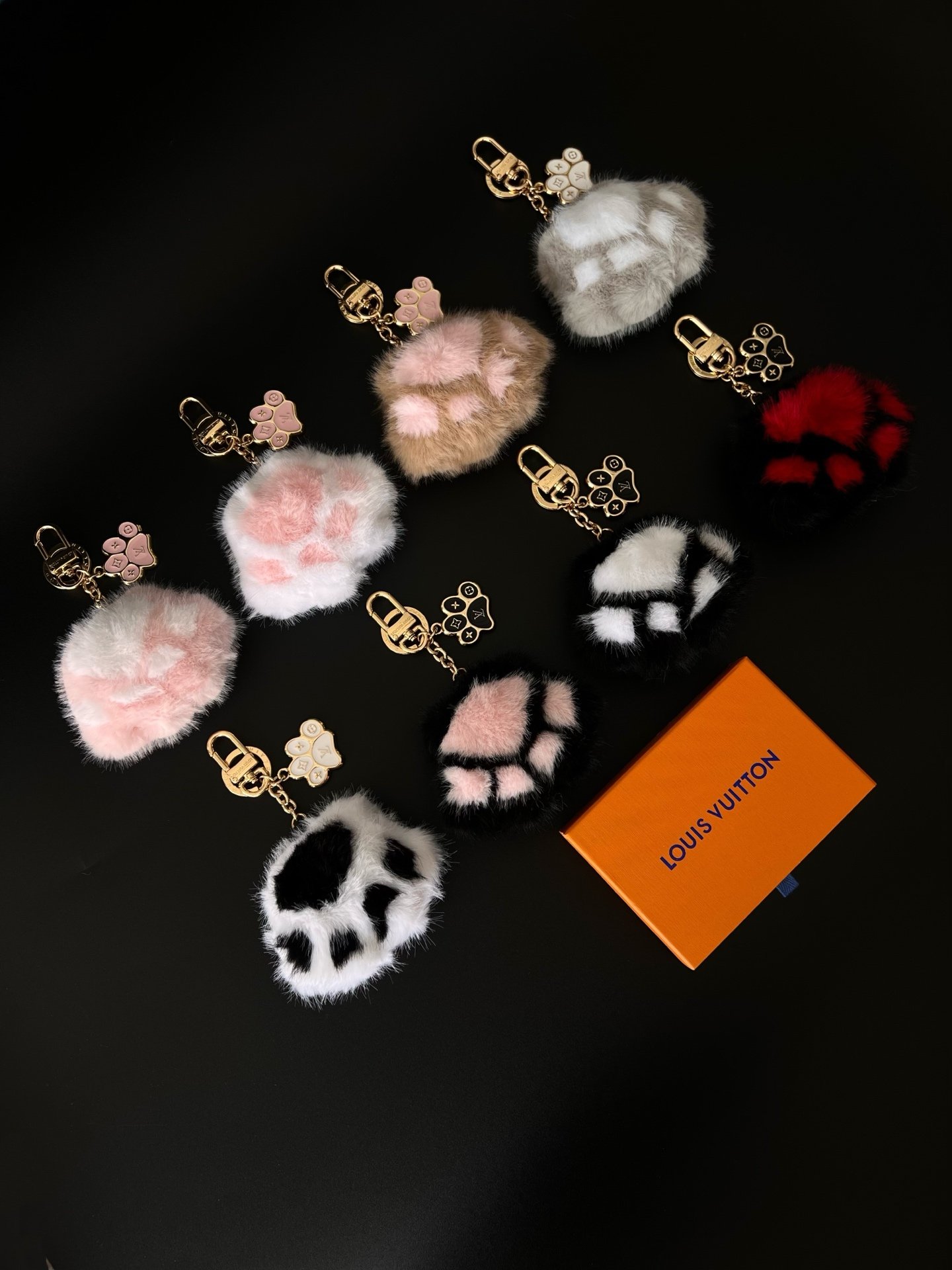 LULU Cute Fluffy Cat Paw Bag Charm