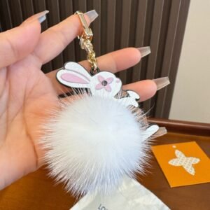 LULU Cute Fluffy Bunny Bag Charm
