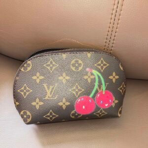 LULU Cute Cartoon Print Leather Makeup Bag